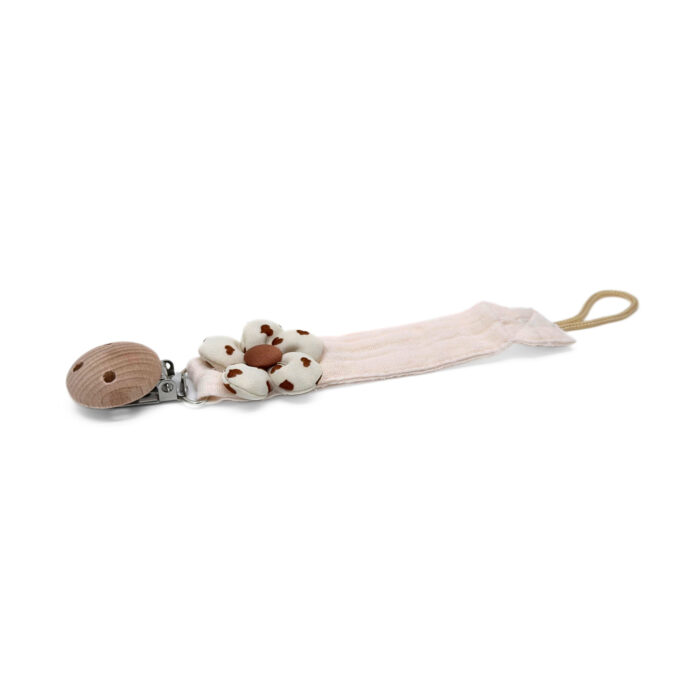 Attache tétine fleur couleur rose – Image 3