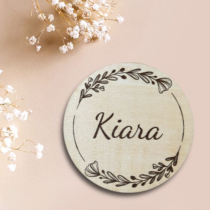 Disque en bois personnalisable - Fleurie – Image 3