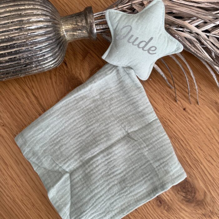 Doudou étoile vert personnalisable