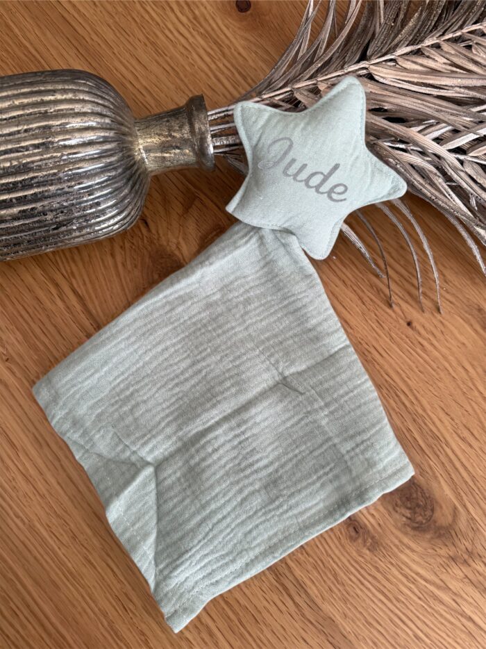 Doudou étoile vert personnalisable