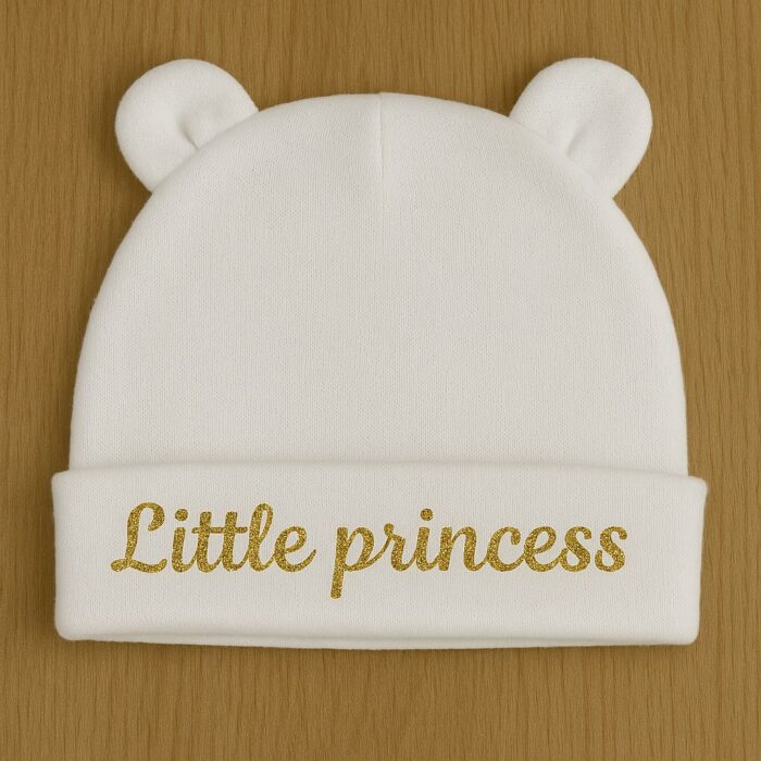 Bonnet de naissance blanc personnalisable