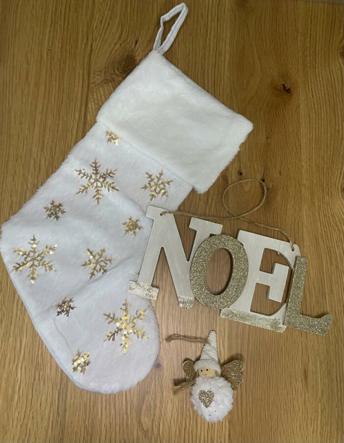 Chausson de noël doré personnalisable – Image 2