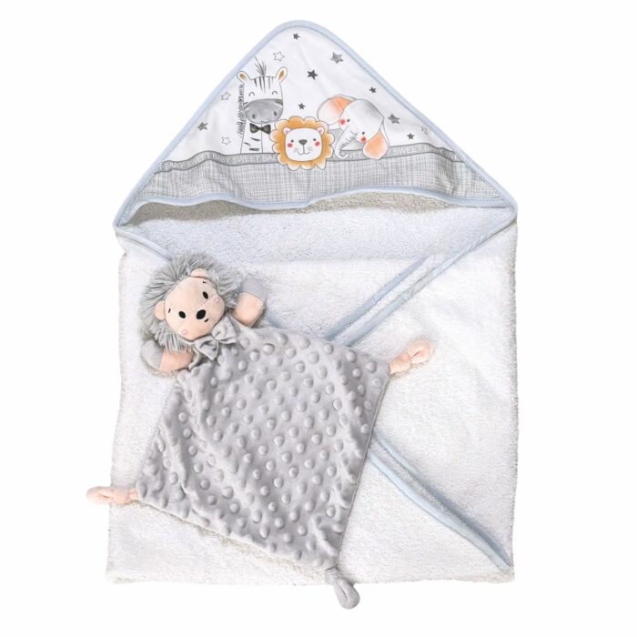 Coffret cadeau cape de bain et doudou hérisson personnalisable – Image 4