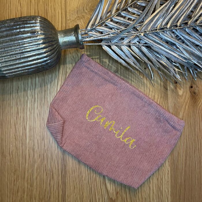 Trousse de toilette rose personnalisable