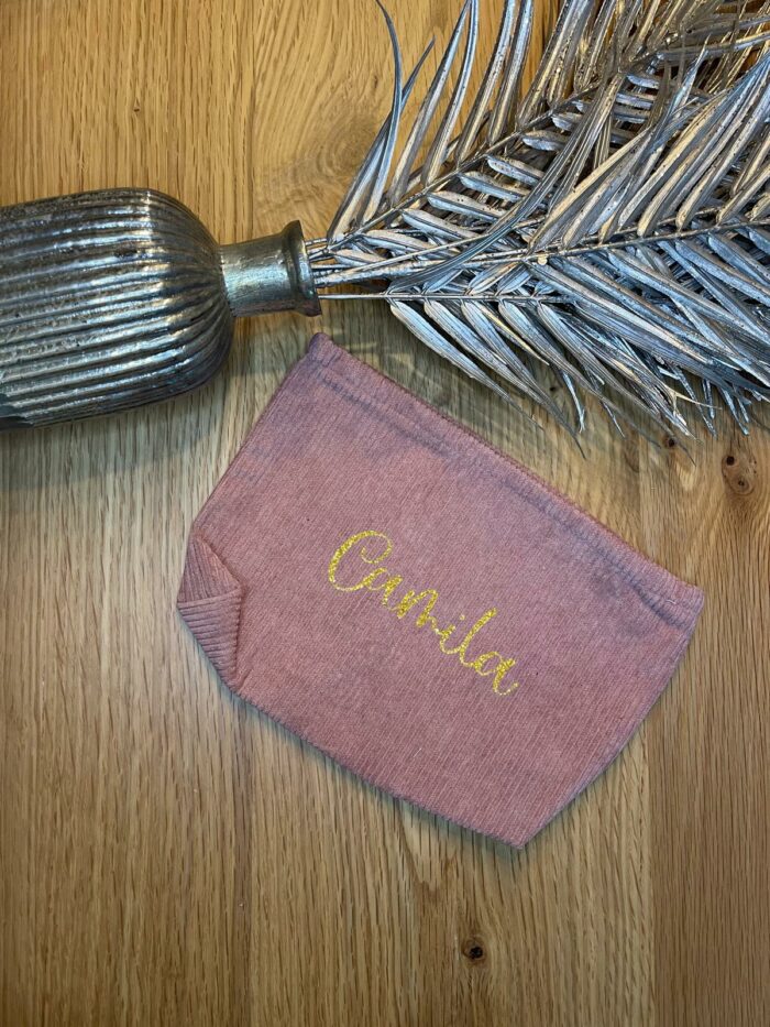 Trousse de toilette rose personnalisable