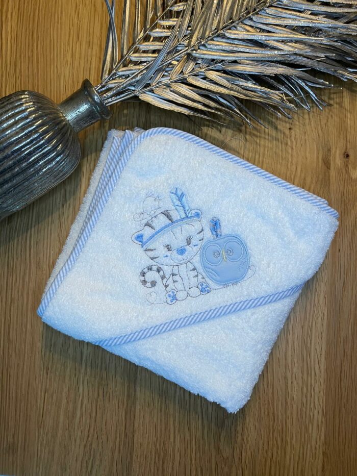 Cape de bain 100x100 bleu