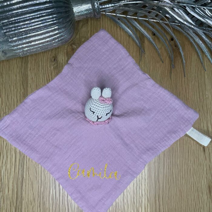 Doudou vieux rose personnalisable