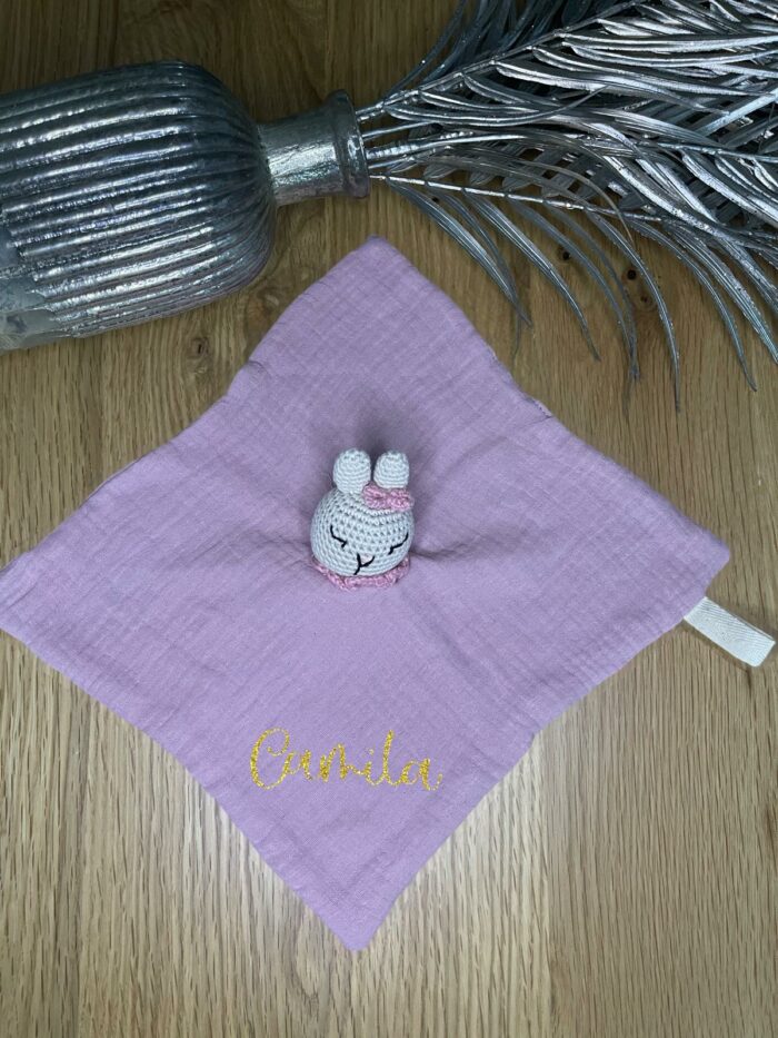 Doudou vieux rose personnalisable