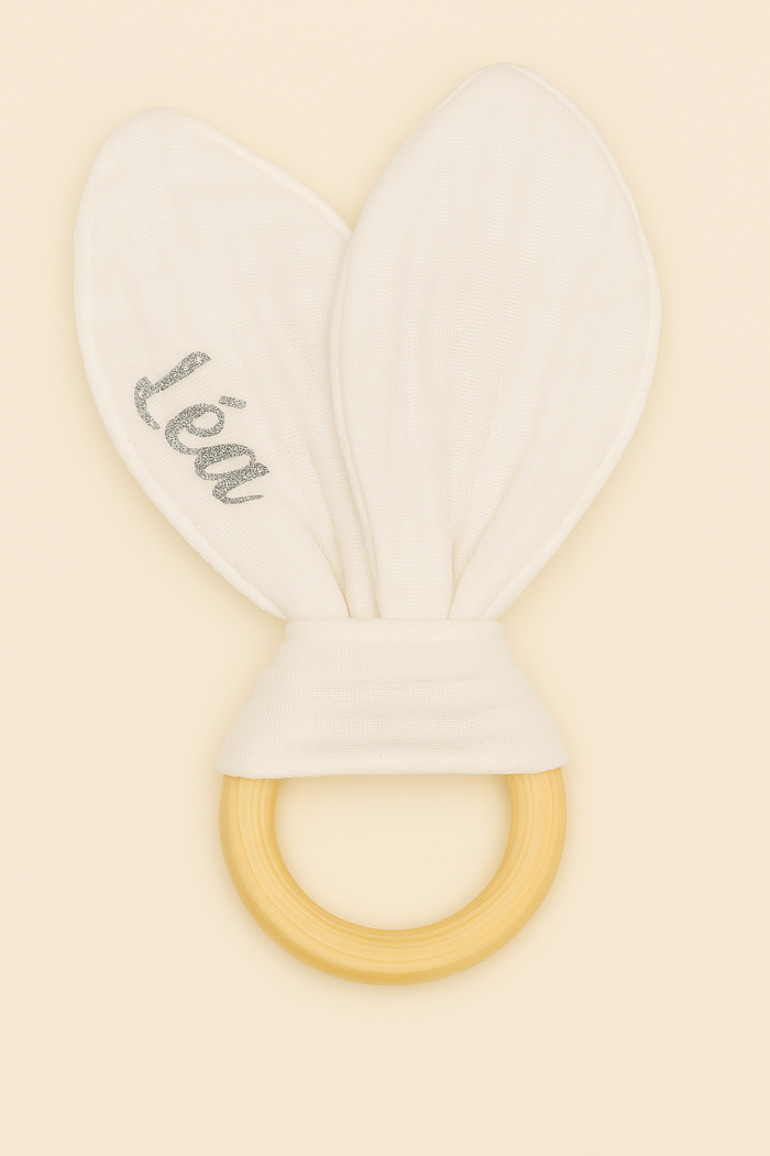 Hochet blanc personnalisable