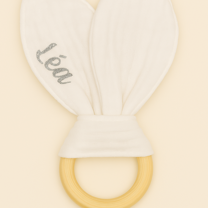 Hochet blanc personnalisable