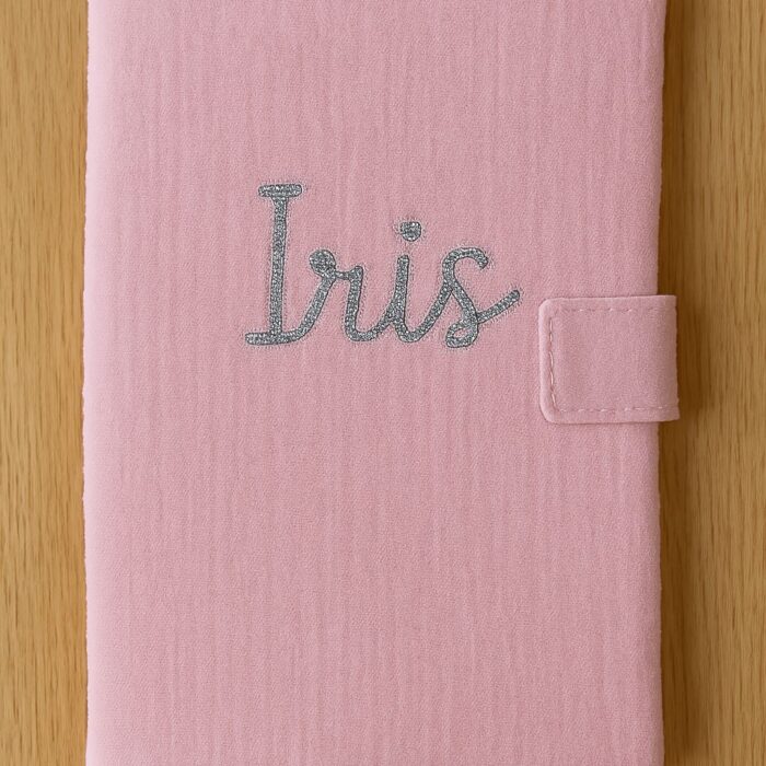 Protège carnet de santé rose personnalisable